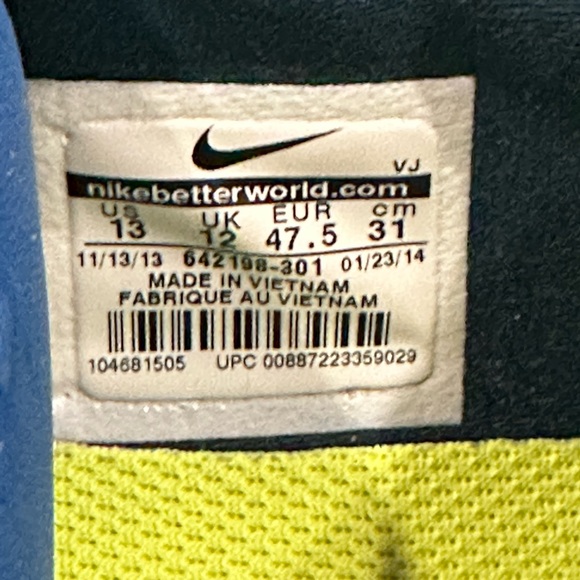 Nike Free 5.0 Men’s Blue Green Running Shoes | Size 13 - Picture 9 of 15